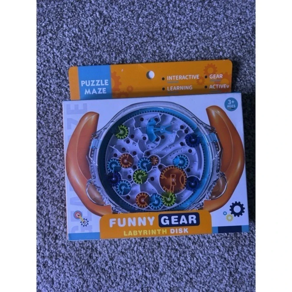 2-PC Creative 3D Puzzle Kids Brain Funny Gears Labyrinth‎ Disk & Rabbit Magnetic